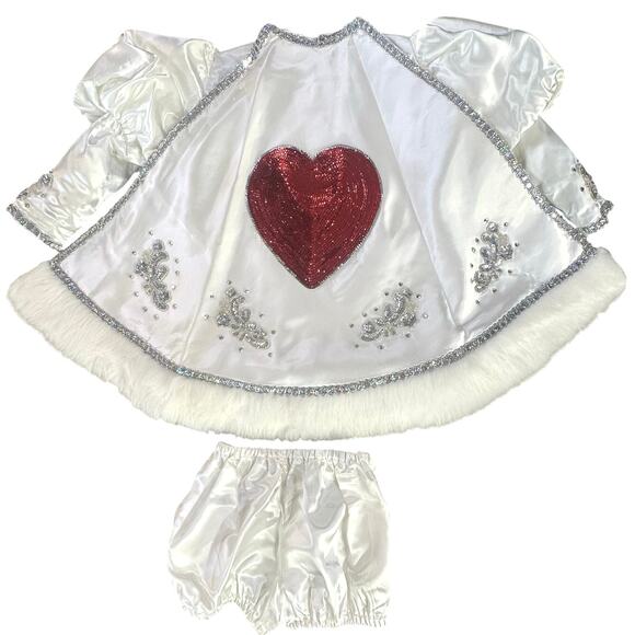 VTG Handmade Cupid Fairy Embellished Rhinestone Fur Top w/Wings Costume Girls XL - Picture 6 of 16